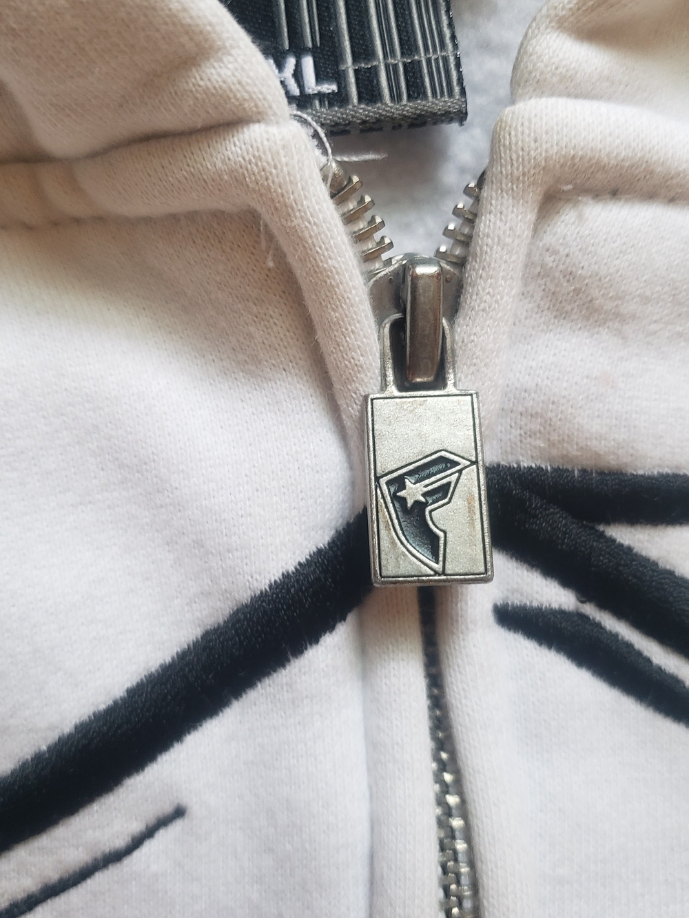 Famous Stars & Straps White Black Full Zip Hoodie XL Vintage Y2k - Picture 5 of 5